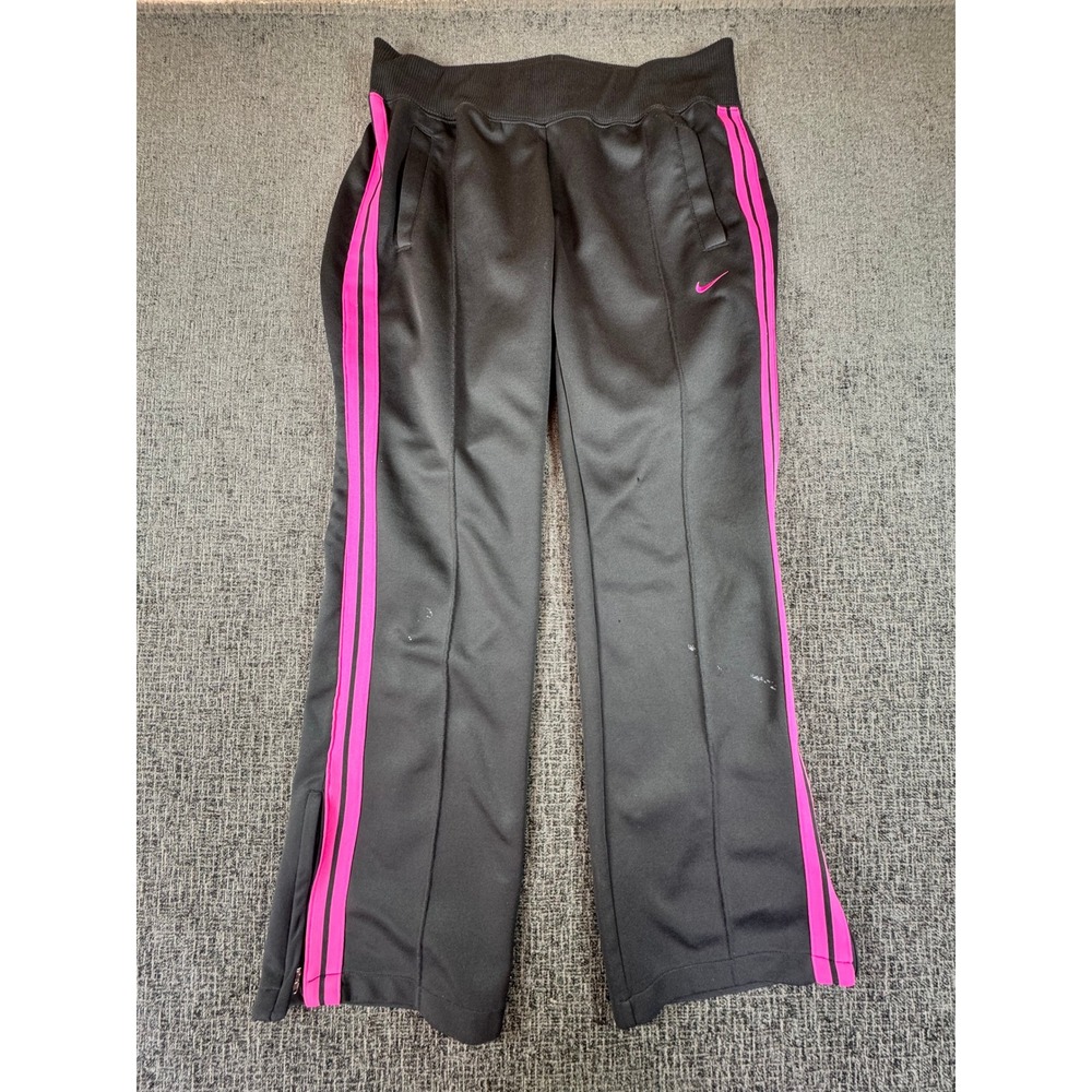 Nike‎ Womens Track Pants Grey Pink Side Stripe Athletic Joggers Sweatpants Small